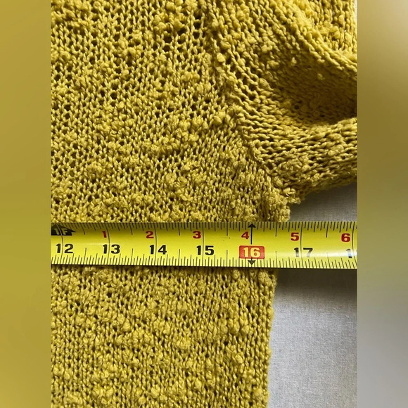 Anthropologie Yellow Bird Peaked Pointelle V-Neck knit  Sweater Sz S - Picture 12 of 13